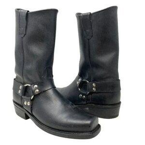 Santa Fe Boot Co. Black Leather Harness Boots Size 9.5